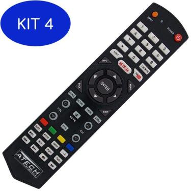 Imagem de Kit 4 Controle Remoto Compatível Tv Led Semp Toshiba