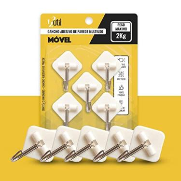Imagem de Kit 5 Ganchos Adesivo Parede Multiuso Móvel Alta Fixação 1kg