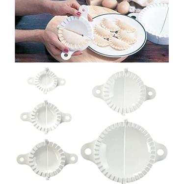 Imagem de Ferramentas de salgadinhos de massa para fazer bolinhos de massa 5 pacotes com diferentes tamanhos de molde de bolo, perfeitas para fazer tortas de mão, bolachas, ravióli, calzones, massa de pressão 5,5/7,5/9,5/12/15,5 cm