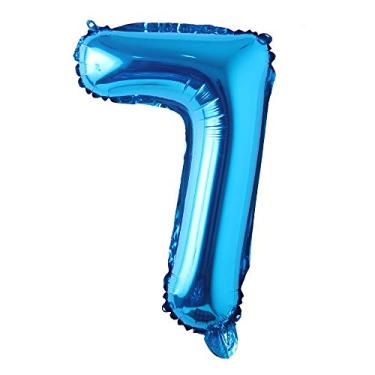 Imagem de Balões de festa de aniversário azul de 101,6 cm, decorações de casamento, alfabeto, letras de hélio, balões de hélio, suprimentos para chá de bebê (101,6 cm, azul puro 7)