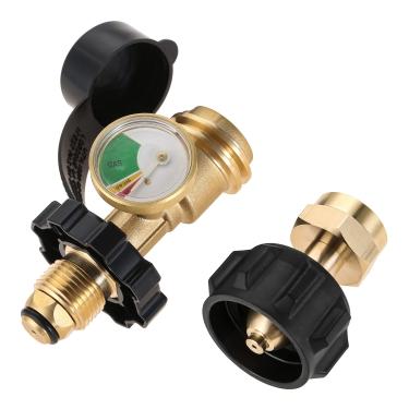 Imagem de Adaptador de tanque de propano POL converte válvula de serviço de tanque POL LP antigo para novo, tipo de conexão, medidor de tanque de propano, adaptador de refil de propano para tanque de propano QCC1/Type1 e cilindro descartável descartável de 450 g