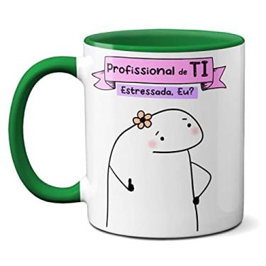 Imagem de Caneca Profissional De TI Estressada? Eu? Backup? Internet? (Verde)