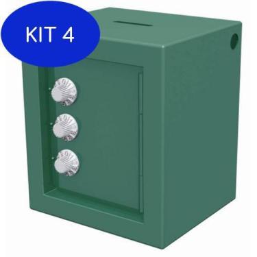 Imagem de Kit 4 Mini Cofre Porta Moedas Com Tres Segredos Em Aço Fercar
