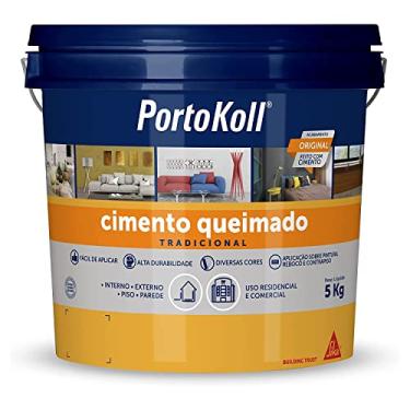 Imagem de PORTOKOLL – Argamassa colorida - Cimento Queimado Fendi – Piso e parede – Fácil de aplicar – Balde 5 kg