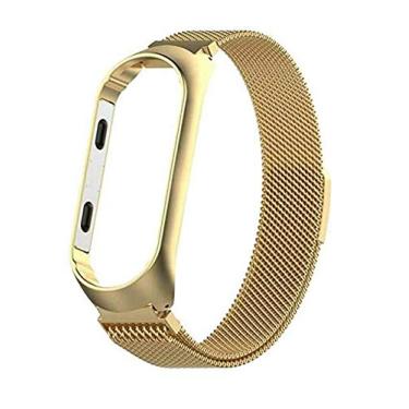 Imagem de Pulseira Metal Aço Magnética Para Mi Band 5 - Bella Net (Dourada)
