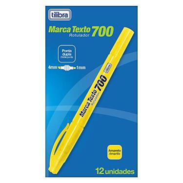 Imagem de Tilibra - Marca-Texto 700 Ponta Dupla Amarelo, pacote com 12 unidades