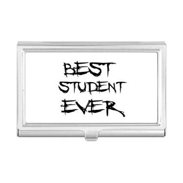 Imagem de Best Student Ever Teacher Citação Porta-cartões de visita Carteira de bolso Protetor de cartão