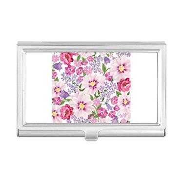 Imagem de Porta-cartões de visita com desenho de flor e mar