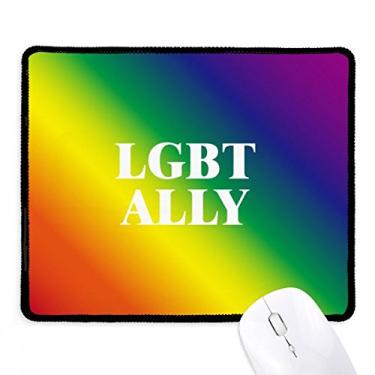 Imagem de Mousepad dégradé LGBT Ally Rainbow Homo borda costurada tapete de borracha para jogos