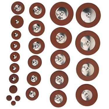 Imagem de Kit de almofada de saxofone tenor, marrom profissional, 26 peças, 9 mm a 52 mm, almofadas de couro para saxofone tenor, peça antiga de substituição