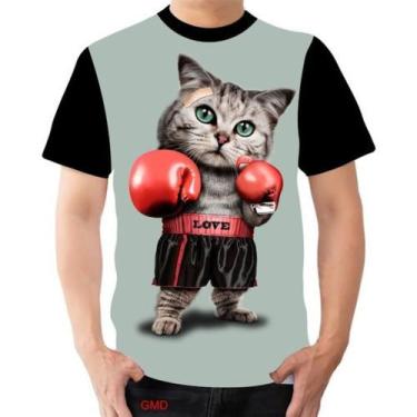 Imagem de Camisa Camiseta Gato Lutador Ufc Boxe Cat Tom Guardião Luva - Estilo V