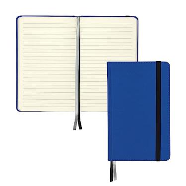 Imagem de Caderno de capa dura Samsill, diário profissional de tamanho clássico, capa de couro de poliuretano, 13 cm x 21 cm, 120 folhas pautadas (240 páginas), azul