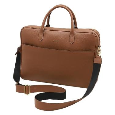 Imagem de Mariart Sampa Bolsa Pasta Transversal Feminina de Couro Bovino Legítimo (Camel)