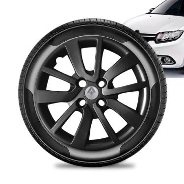 Imagem de Calota Renault Logan aro 14 2014 a 20 Preta Brilhante Prata