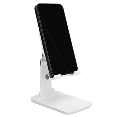 Imagem de Suporte de telefone de mesa, suporte de telefone móvel portátil estável para telefone móvel para tablet(【Tipo Liga de Zinco】 Branco)