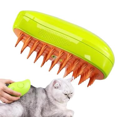 Imagem de Escova Steamy Cat – 3 em 1 escova vaporizada para gatos, pente Stea- autolimpante, pente de remoção de pelos de animais de estimação, escova vaporizador para gatos para remover cabelos emaranhados e soltos, ferramenta de cuidados