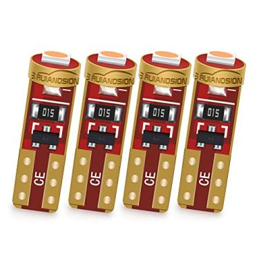 Imagem de Ruiandsion Lâmpada de LED T5 12 V rosa com base de cunha para interior de carro, instrumentos, painel, painel, luzes indicadoras de ar condicionado, 4 peças