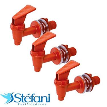 Imagem de Kit 3 Torneiras para Filtro de Água Stéfani Clic Marrom PVC