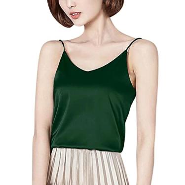 Imagem de Camiseta cropped feminina estampada para treino grande sem mangas Y2K camiseta verão cami blusa camponesa colete formal, Verde, G