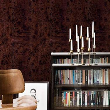 Imagem de Papel de parede de madeira de grão de madeira marrom claro papel de parede autoadesivo prateleira papel decorativo impermeável à prova de óleo papel de parede de vinil descascar e colar, papel adesivo