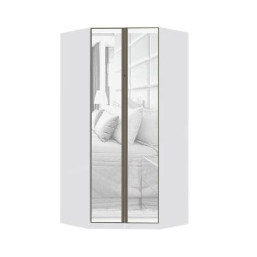 Imagem de Guarda Roupa Modulado Canto Closet 2 Portas 7 Prateleiras 111,9cm com Espelho Prime Luciane Móveis