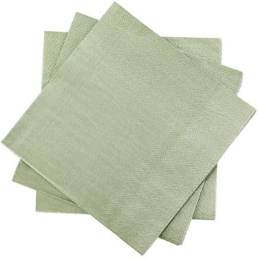 Imagem de Spakon Guardanapo de coquetel verde sálvia com 2 camadas, descartável, macio, verde sálvia, para jantar, festa de casamento, aniversário, sálvia verde, 25,4 x 25,4 cm