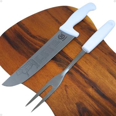 Imagem de Kit Churrasco Profissional Garbo Facas Garfo Inox 2 Pçs