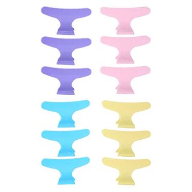 Imagem de Grampo de cabelo, 12 peças de seção de grampos de cabelo, alça antiderrapante, design de borboleta, fácil de usar, grampos de garra de cabelo femininos coloridos e portáteis para (Colorful hair clips)