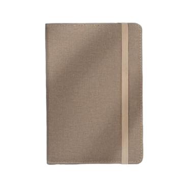 Imagem de Joucien Caderno minimalista criativo para escritório de negócios A5 alça Ledger-(100 folhas) padrão de pano-A5 cáqui claro