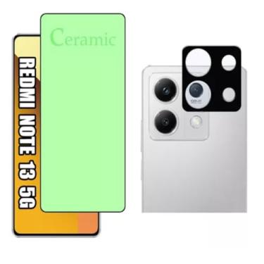 Imagem de Kit Para Xiaomi Redmi Note 13 5G - Película Ceramic 9D Clear + Película Protetoda da Lente Câmera