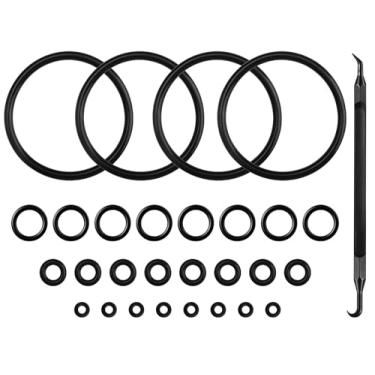 Imagem de Hgkeke 4 conjuntos de vedação de barril de cerveja para tampa de barril Cornelius O-ring de barril de cerveja Post O-ring para tubo de imersão Corny Keg substituição O-ring barril de cerveja válvula