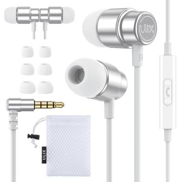 Imagem de UliX Fones de ouvido intra-auriculares Rider com fio, fones de ouvido com microfone, 5 anos de garantia, com cabo antiembaraço, fones de ouvido para iPhone, iPad, Samsung, estudantes, crianças,
