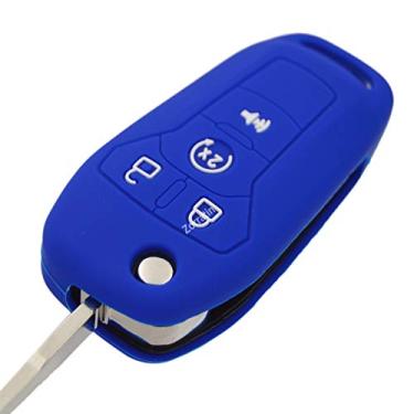 Imagem de Capa protetora de borracha de silicone para Ford F150 F250 F350 F450 F550 Raptor Ranger Transit Fusion Bronco Lightning Maverick XLT (Flip Key)