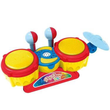 Imagem de Mini Bateria Infantil Play Show Brinquedo Musical Com Luzes E Sons