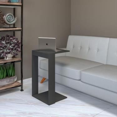 Imagem de Mesa de Cabeceira Encaixe Lateral de Sofá Sala Quarto Utilidade Mdf - 