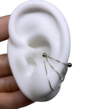 Imagem de Piercing Conch Corrente Prata 925 Original - RaraSteel Piercing