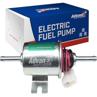 Imagem de AdvanEX Bomba de combustível elétrica 12V universal de baixa pressão 5-9 PSI a gás diesel em linha de metal sólido compatível com carburador HEP-02A