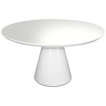 Imagem de Mesa de Jantar Cone Redonda 150 cm Laqueada - Linn Shop, Branco