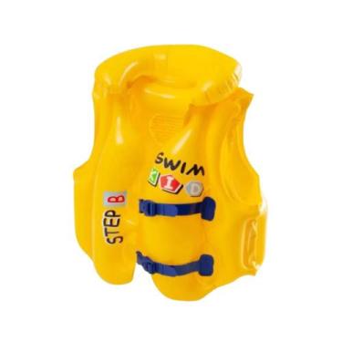 Imagem de Boia Colete Salva Vidas Infantil Inflável 3-6 anos Amarelo Sun Club - 