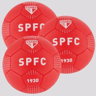 Imagem de Kit 3 Bolas São Paulo Vermelha - Sportcom, 05