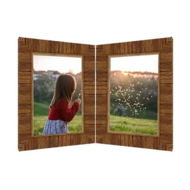 Imagem de Porta Retratos Duplo Lima em Resina p/ fotos 13x18 - BTC Decor