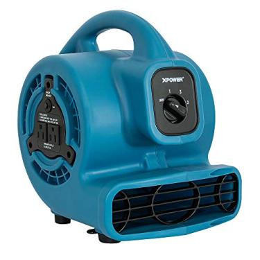 Imagem de XPOWER P-80A Mini Ventilador utilitário Mighty Air Mover com Tomadas Elétricas Embutidas - Azul