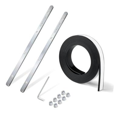 Imagem de POWERTEC 72045 Conector de trilho de guia de serra para Festool, Makita, DeWalt e Triton, conjunto de 2 e tiras de substituição de proteção contra estilhaços de trilho guia de 55"