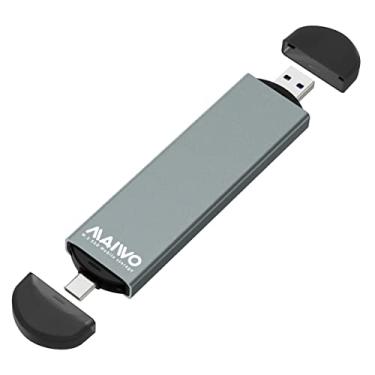 Imagem de MAIWO Adaptador de Gabinete M.2 Ssd, Usb C Usb3.1 para M.2 Nvme/Sata, Máximo de 10 Gbps, Suporte para Expansão de Armazenamento de 4 Tb, Suporte para Chave M Ou B + M, Liga de Alumínio, Suspensão Auto