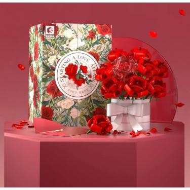 Imagem de CODE FLORIST Kit de montar buquê de rosas, flores artificiais de rosas eternas com caixa de presente, ideia de presente de dia dos namorados para ela e ele, dia das mães