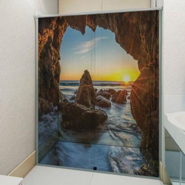 Imagem de Adesivos em vinil para box de banheiro paisagem - ImperioDecor