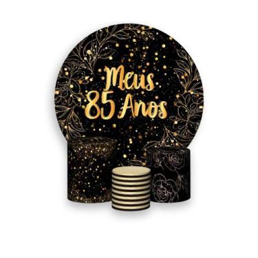 Imagem de Painel De Festa Redondo 1,50x1,50 + Trio De Capas Cilindro - Meus 85 A