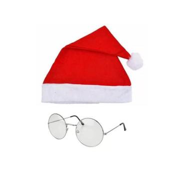 Imagem de Fantasia papai noel gorro e oculos natal festas - MC Presentes