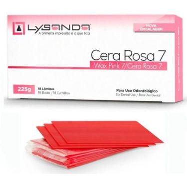 Imagem de Cera Rosa 7 C/18 Lâminas P/ Prótese Registro Mordida Lysanda