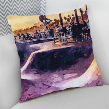 Imagem de Almofada Decorativa Cheia c/ Zíper 40x40 Skate SK8 Skateboarding - Del